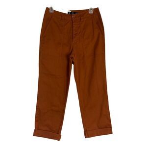 VOLCOM TRUE TO THIS MEN Size 26 Burnt Orange Stretch Casual Pants Chino Cuffed